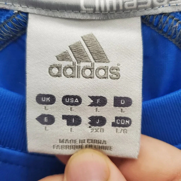 Adidas Clima365 Men's Blue Stripe Breathable Short Sleeve Athletic Top Size L‎ - Picture 4 of 7